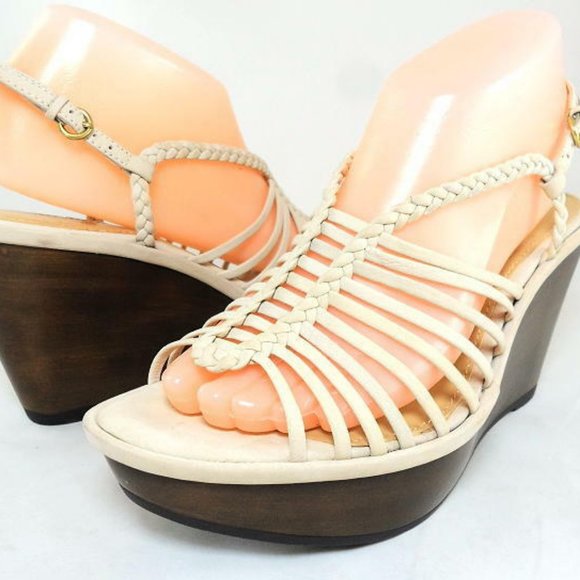 b. makowsky Shoes - NIB$149 B MAKOWSKY WILLOW CAGED BRAIDED STRAPS PLATFORM WEDGE SANDAL SLINGBACK 9